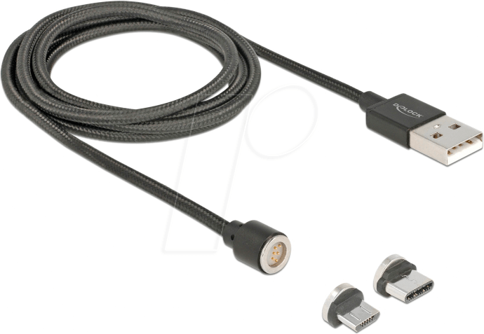 DELOCK 85723 - USB Lade- und Datenkabel magnetisch 2in1 Micro-B / Type-C 1,10 m