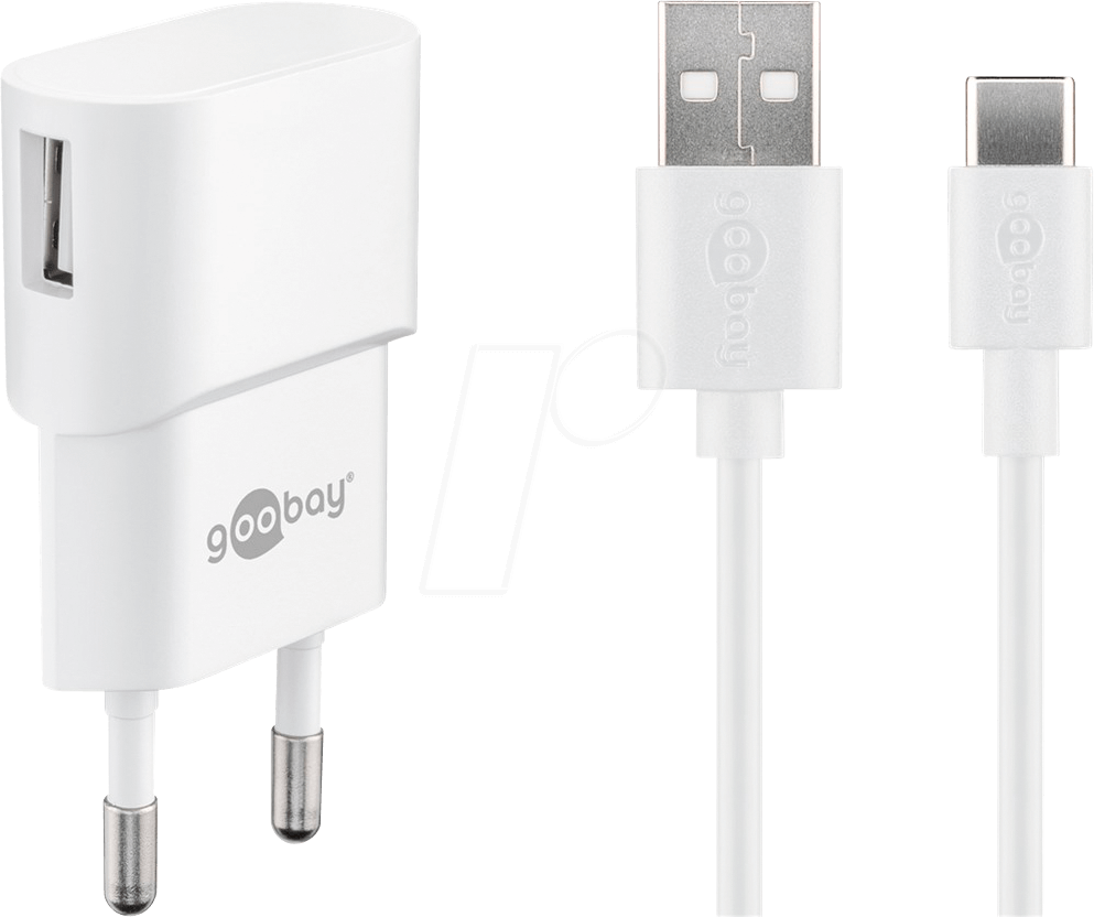 GOOBAY 45299 - USB-Ladegerät, 5 V, 1 A, USB-C, weiß