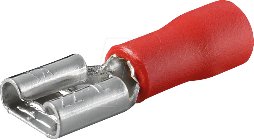 GOOBAY 17002 - Flachsteckerhülse, Breite: 6,4 mm, rot, 100 Stück