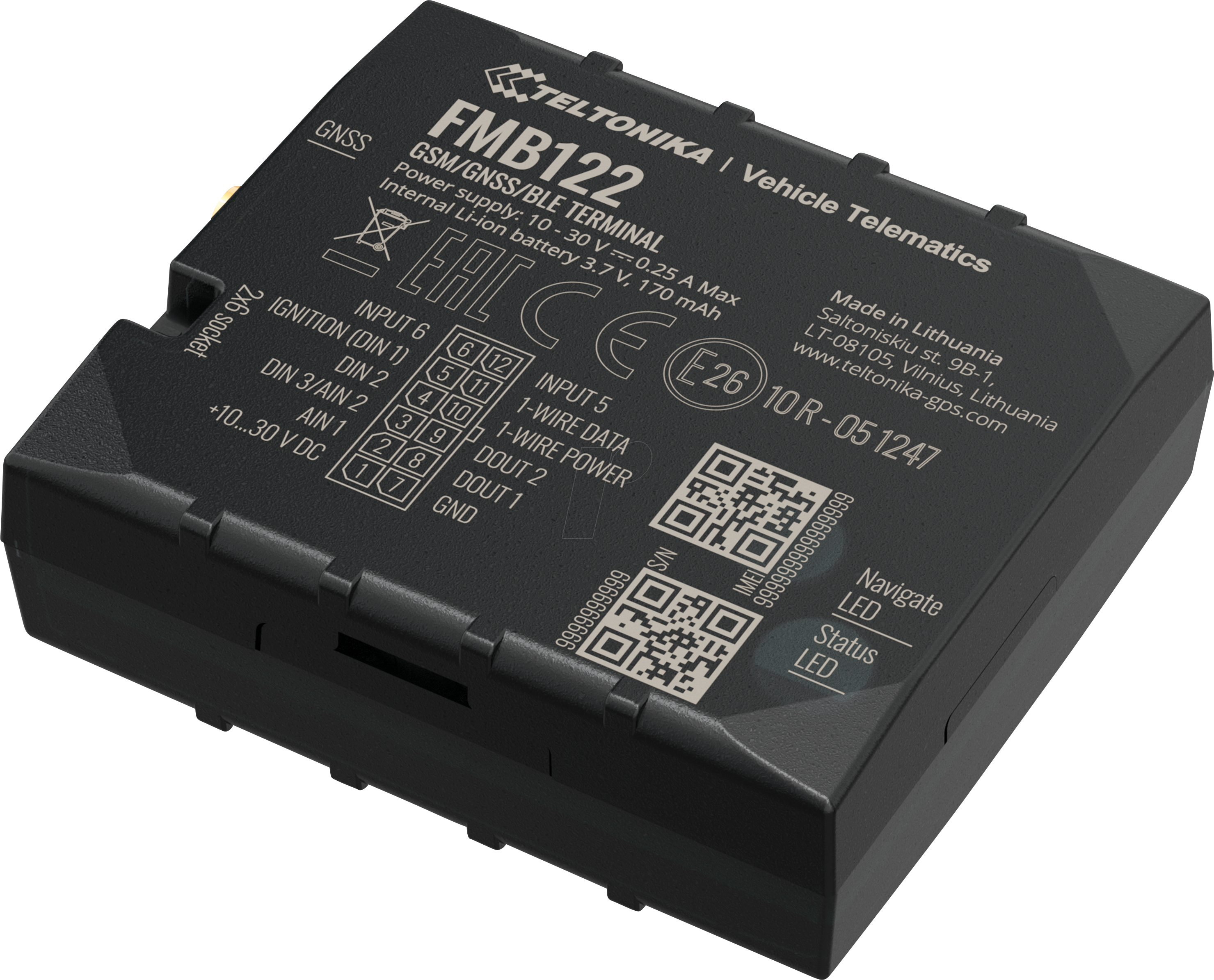 TELTONIKA FMB122 - Terminal-Tracker, GNSS, GSM, Bluetooth, Batterie