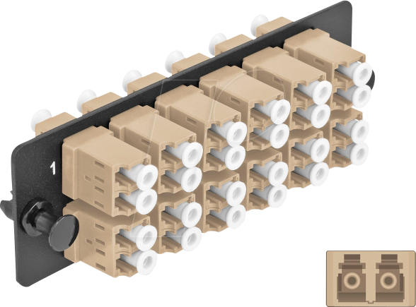 DELOCK 66932 - LWL Adapter Panel, 12 Port, LC Duplex OM1 / OM2, beige