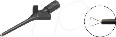 KLEPS 3ST SW - Miniatur-Klemmprüfspitze, 0,64 mm, schwarz