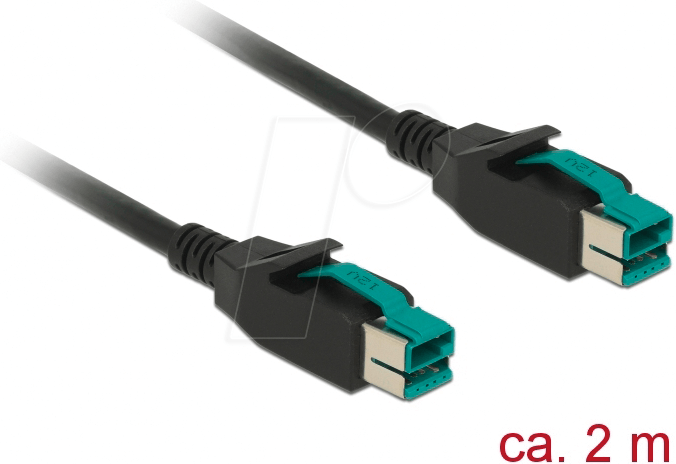 Thumbnail - DELOCK 85493 - PoweredUSB Kabel Stecker 12V > 12V, 2 m