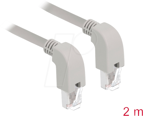DELOCK 85860 - Patchkabel Cat.5e SF/UTP unten/unten gewinkelt 2 m