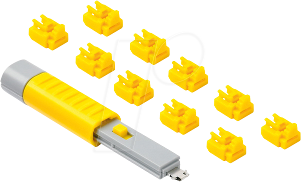 SK NL03PKYL - Port Schloss, RJ45, 10 Stück, mit Schlüssel, gelb