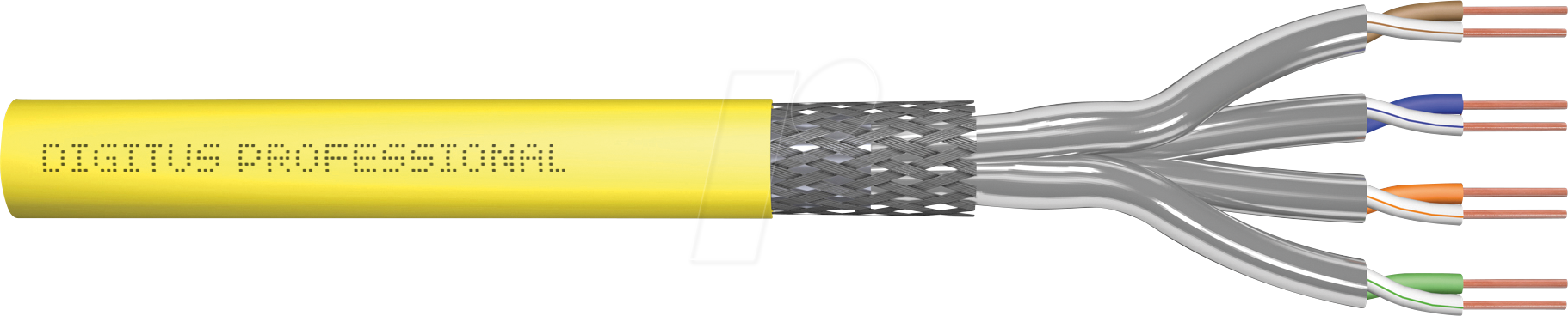 DIGI DK-1743AVH5 - Verlegekabel Cat.7a, Simplex, S/FTP, 1500 MHz, gelb, 500 m