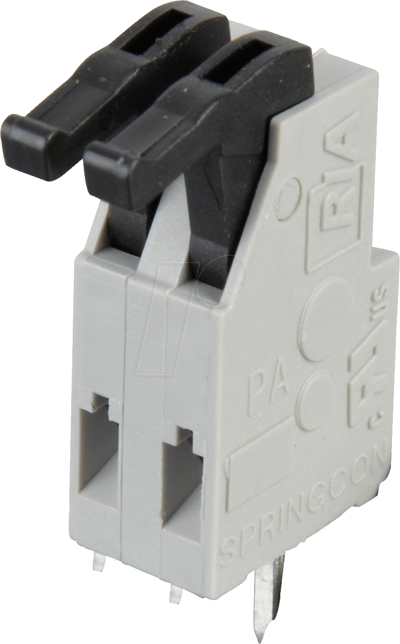 AST 024-02 - Federkraftklemme, 2-pol, Ø 0,08 - 0,5 mm, RM 3,81