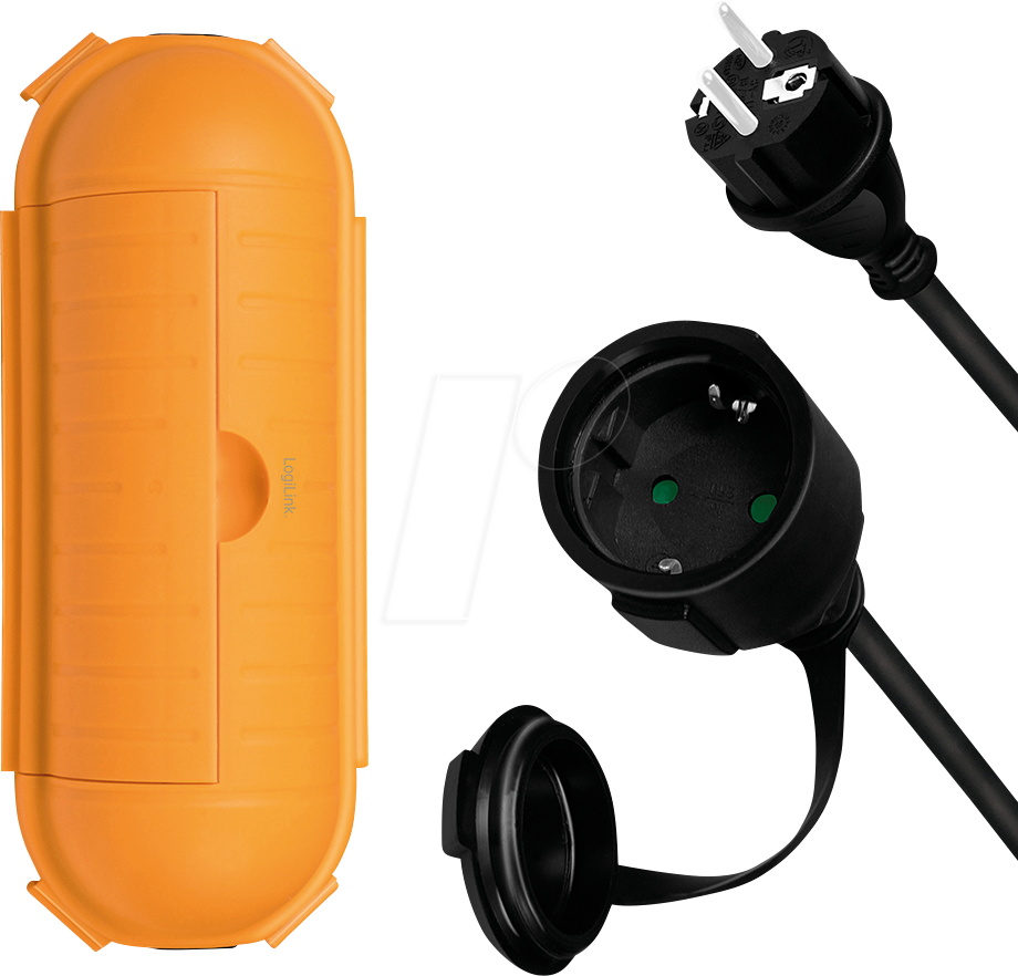 LOGILINK LPS239 - Netzkabelverlängerung, 3 m, schwarz, Schutzbox