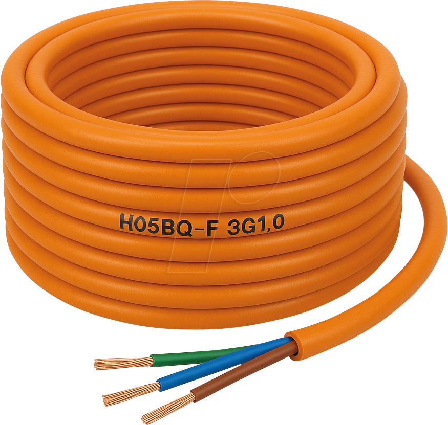 H05BQ F310 50M - PUR-Leitung H05BQ-F, 3 x 1 mm, 50 m, orange