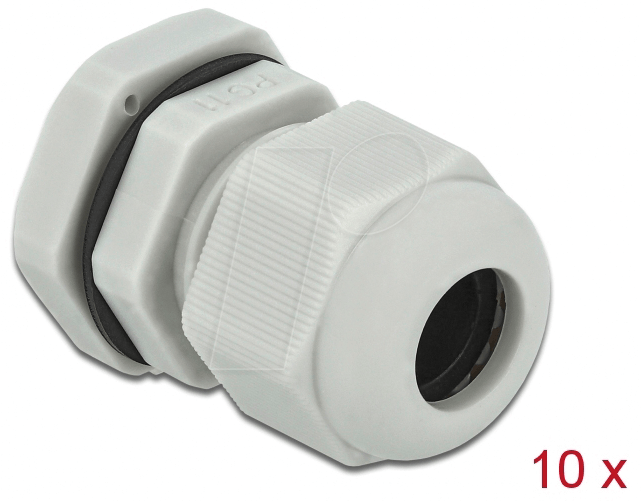 DELOCK 60197 - Kabelverschraubung, PG11, grau, 10er-Pack