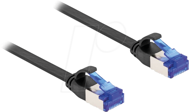 DELOCK 80174 - RJ45 Flachkabel, Cat.6a, 0,5 m, schwarz