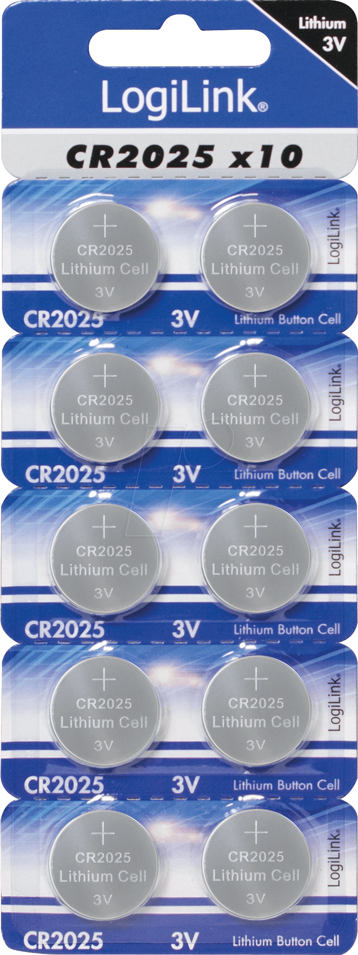 LOGILINK CR2025 - Lithium Knopfzelle, 3V, 20,0x2,5 mm, 10er Pack