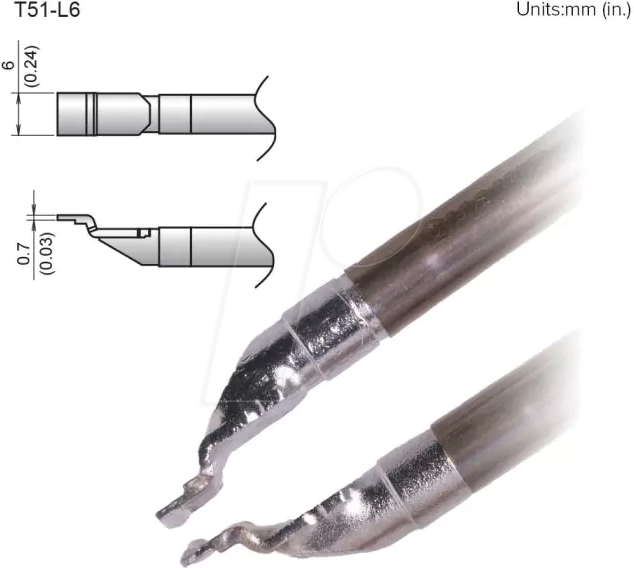 HAK T51-L6 - Aktiv-Lötspitze T51-L6, 6,0 mm, chip, 2 Stück