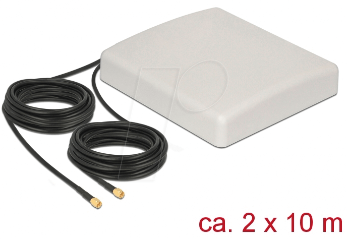 DELOCK 89891 - Antenne LTE 2xSMA Stecker direktional RG-58 10 m beige outdoor