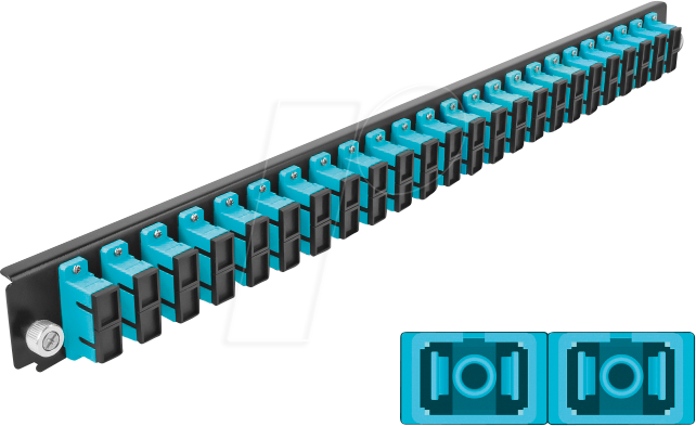 DELOCK 43366 - 19'' Spleißbox Frontblende, 24 Port, SC Duplex, aqua