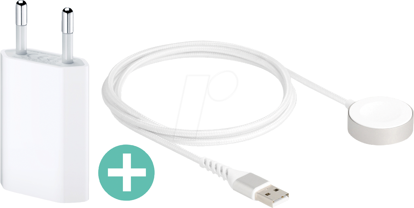 APPLE MD813ZM-B - USB-Netzteil + USB-Ladekabel für Apple Watch