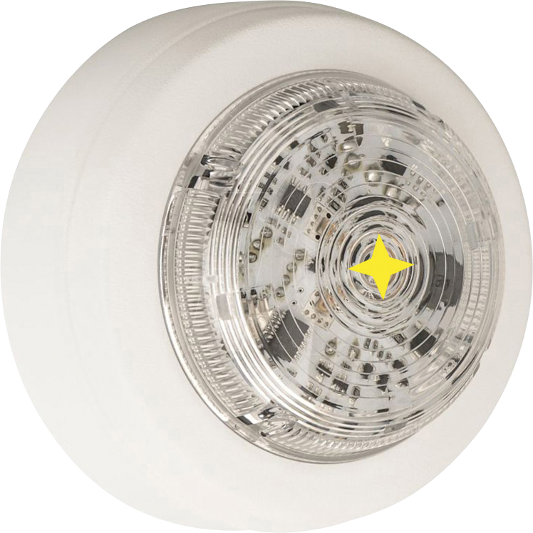 SOLXAFCLWS - Solista Maxi, weiß, gelber Blitz, klare Linse, SB