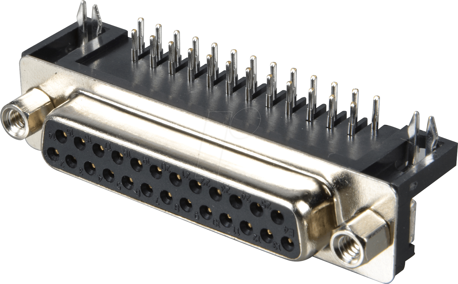 D-SUB BU 25US - D-SUB-Buchse, 25-polig, gewinkelt, RM 7,2