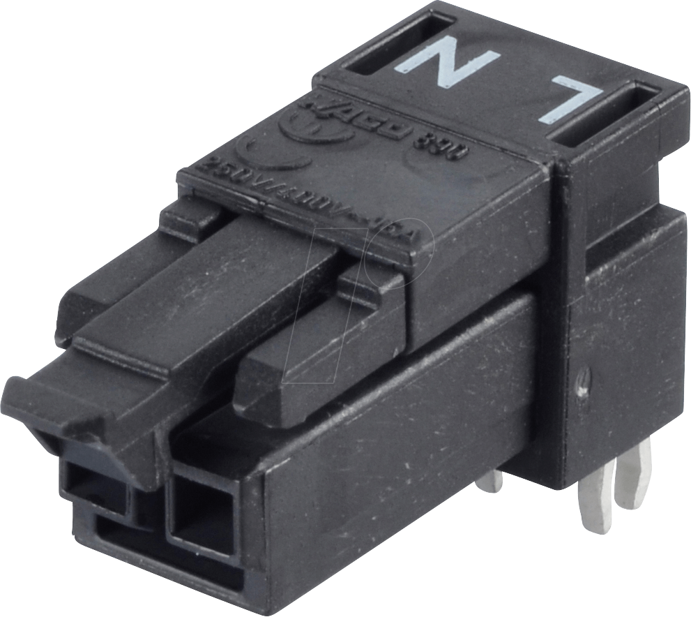 WAGO 890-802-011 - Mini PCB Buchse, für Leiterplatten, 2-pol, gew.