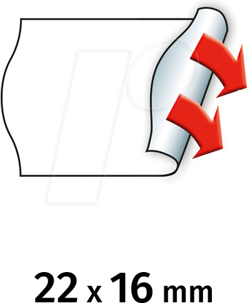 METO 9506159 - Preis-Etiketten, 22x16 mm, permanent, weiß, 6000 Stück