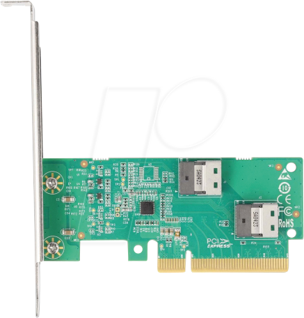 DELOCK 90076 - PCIe 4.0 x8 > 2x SFF-8654 4i NVMe, Bifurcation