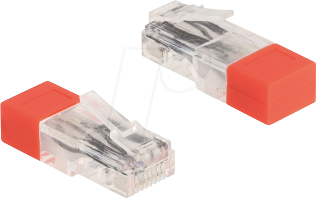 DELOCK 67186 - RJ45 Stecker mit Abschlusswiderstand, 120 Ohm, rot