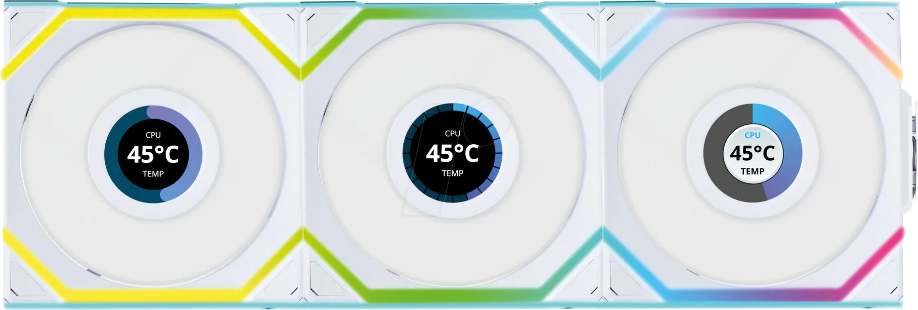 LIAN 12SLLCD1W3W - Lian Li Wireless LCD Lüfter, ARGB, PWM, inkl. Cont. 120 mm, weiß