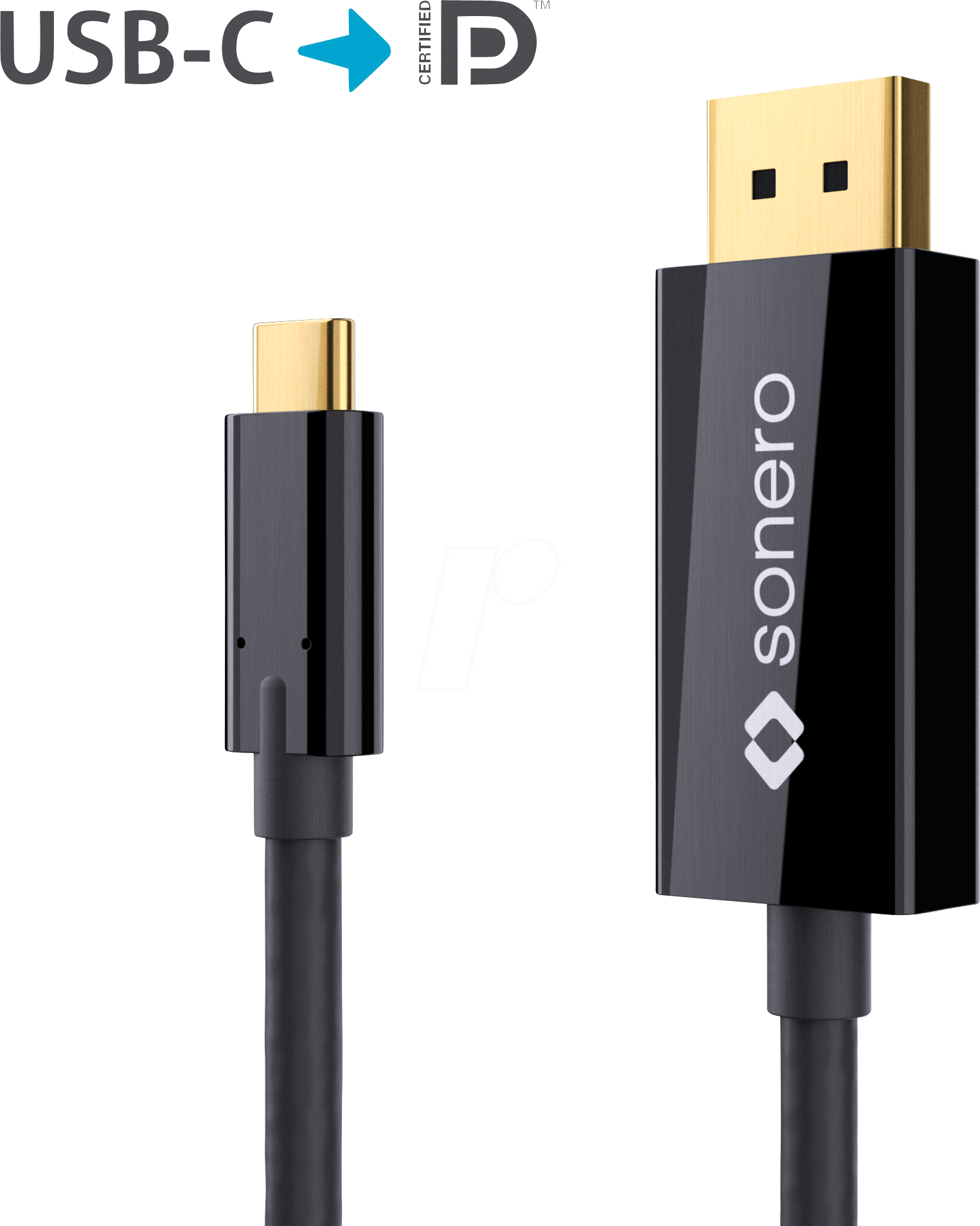 SON X-UCC020-015 - USB C Stecker auf DP Kabel, DP Mode, 4K60, 1,5 m, schwarz