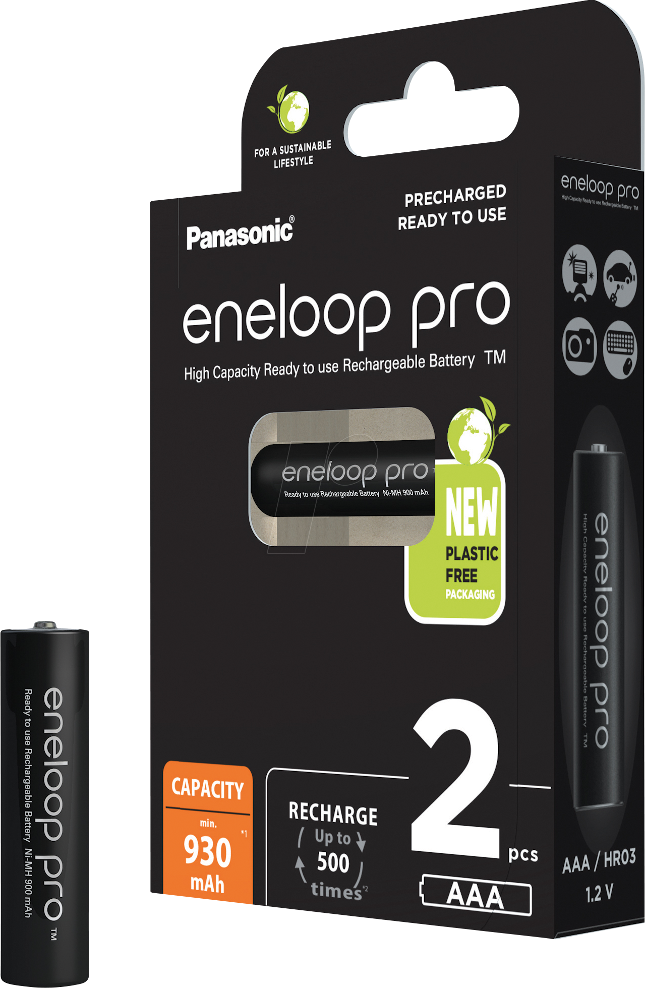 ENELOOP P 2XAAAB - eneloop pro, NiMh Akku, AAA (Micro), 930 mAh, 2er-Pack