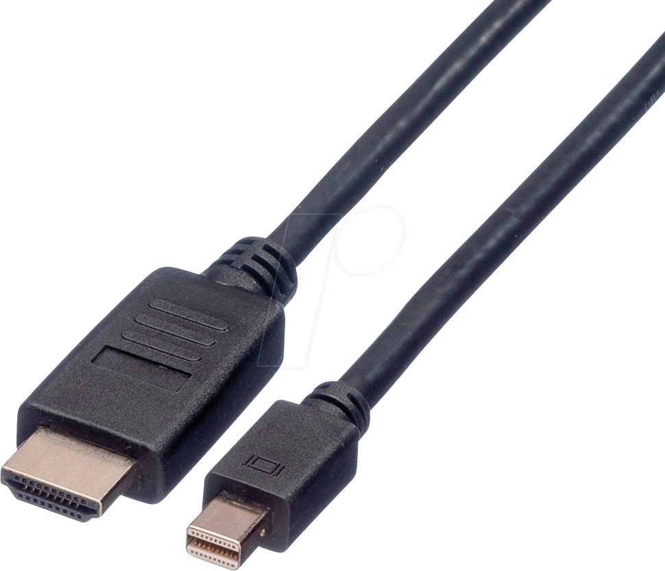 Thumbnail - ROLINE 11045789 - Mini DisplayPort 1.1 auf HDMI A Stecker, 1080p 60Hz, 1,5 m