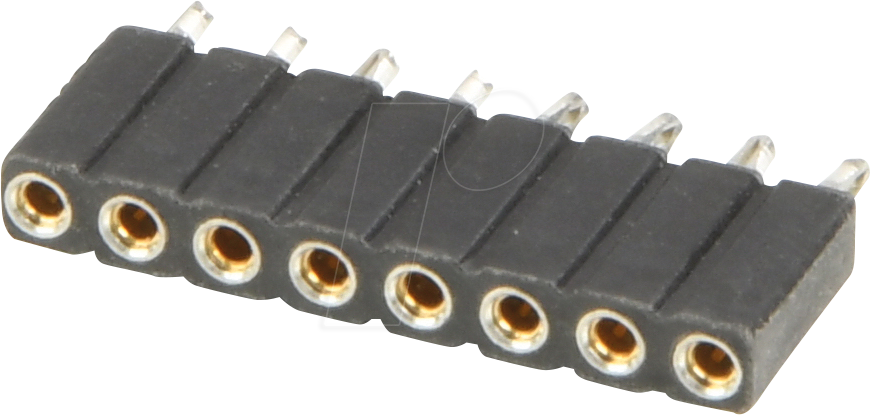 W+P 153PF-008-1 - Präzisionsbuchsenleiste , gerade, RM 2,54, H: 7,0mm, 8-polig