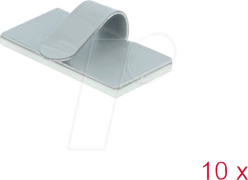 DELOCK 60184 - Kabelklemme, selbstklebend, Edelstahl, 10er Set
