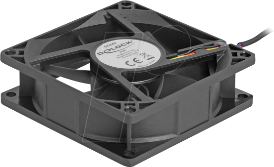 DELOCK 67301 - Axiallüfter, 24 V DC, 80 x 80 x 25 mm, schwarz