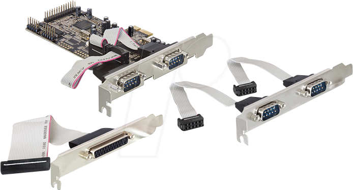 DELOCK 89177 - PCIe x1 Karte > 4x Seriell, 1x Parallel
