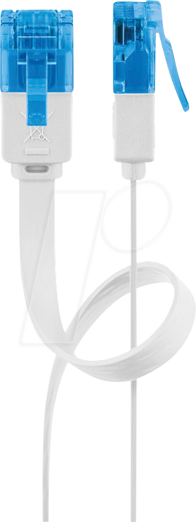 GOOBAY 96314 - Cat.6a Flachkabel weiß 1 m