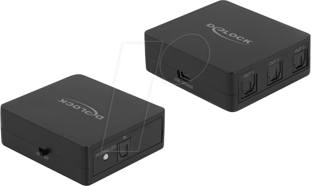 DELOCK 63397 - TOSLINK Splitter 1 In > 3 Out, USB Stromversorgung