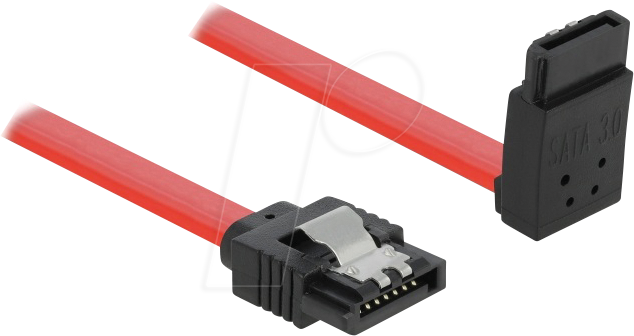 DELOCK 83974 - SATA 6 Gb/s Kabel gerade auf oben gewinkelt 50 cm rot