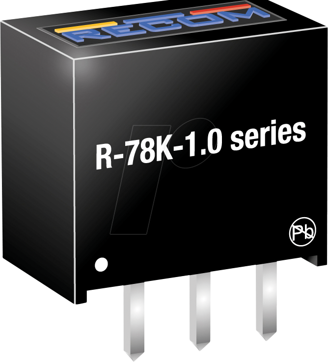 R-78K90-10 - DC/DC-Wandler R-78, 12-36 Vin, Single, 9 Vout, 1000 mA, SIP3