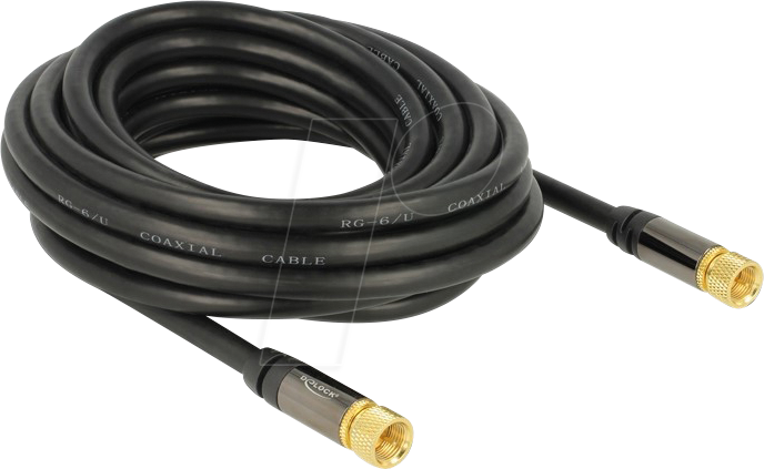 DELOCK 88921 - Anschlusskabel, F-Stecker, 5 m