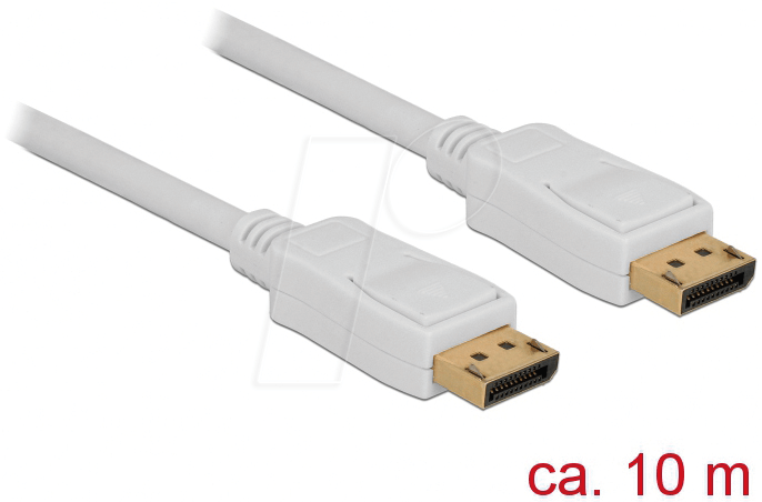DELOCK 84863 - Kabel 4K DisplayPort 1.2 Stecker > DisplayPort Stecker, weiß, 10
