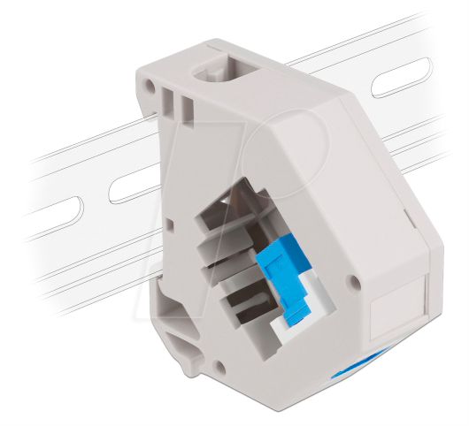 DELOCK 87164 - Keystone SC Simplex Buchse > Buchse blau, mit Hutschienenadapter