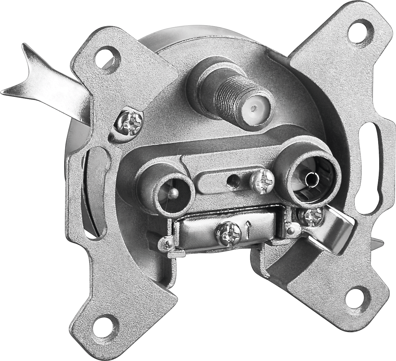 GOOBAY 67046 - 3-Loch Uni-Antennen-Stich-/Enddose, 2dB