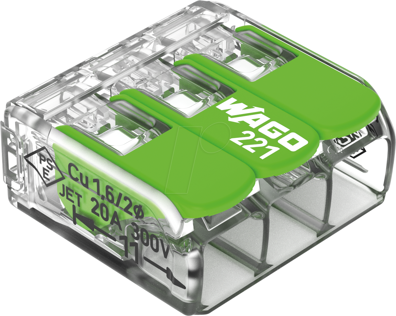 WAGO 221-423 - COMPACT-Anschlussklemme Serie 221 - ''the same in green''