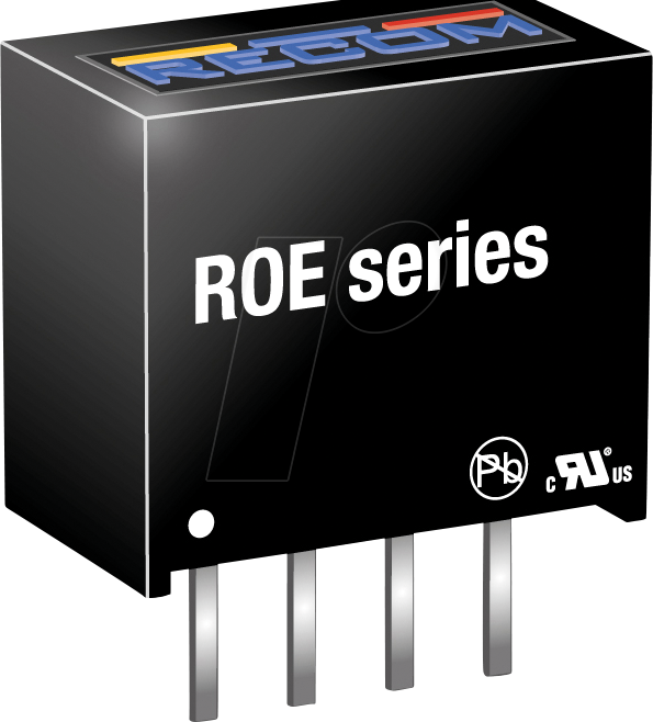 ROE-3305S - DC/DC-Wandler ROE, 3,3 Vin, Single, 5 Vout, 200 mA, SIP4