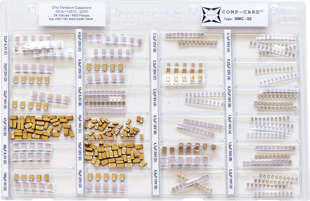 SORTIMENT 1-SMD - Sortiment Chip-Tantal-Elkos, 24 Werte 600 Stück