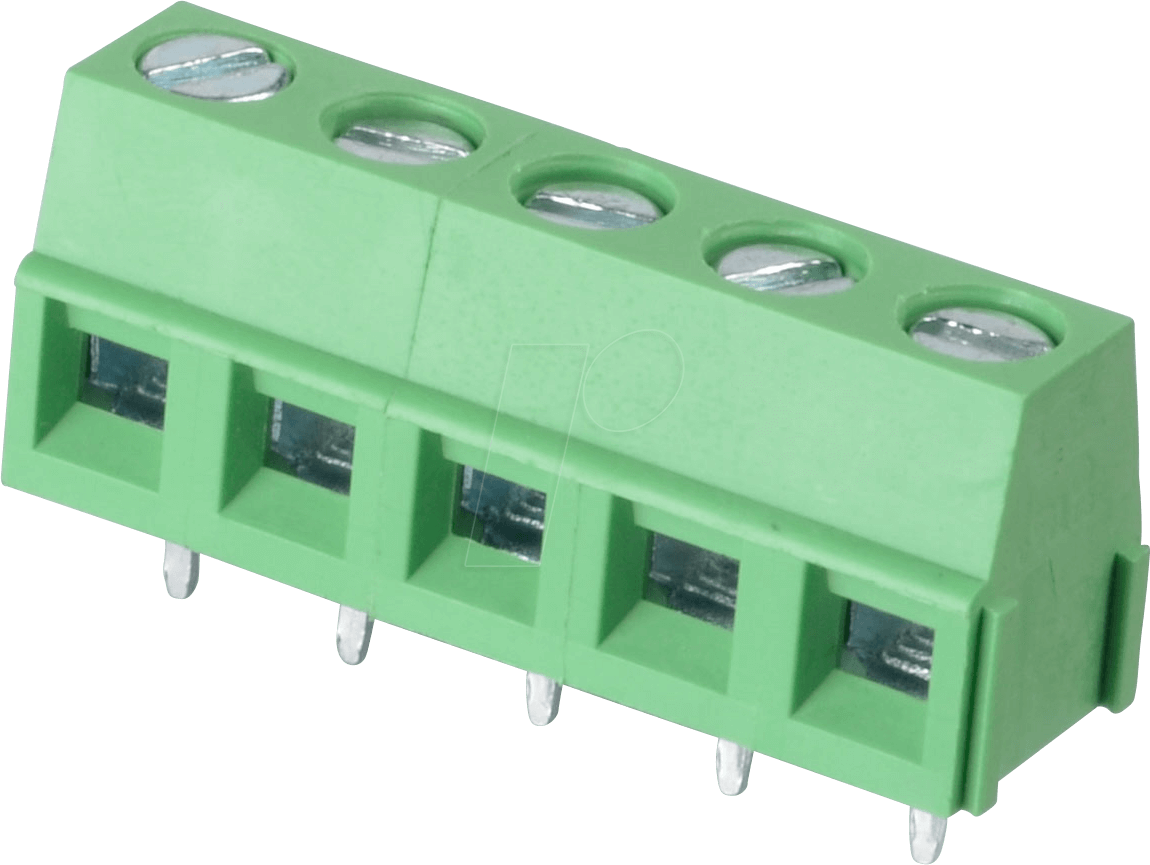 CTB0502-5 - Lötbare Schraubklemme - 5-pol, RM 5 mm, 90°