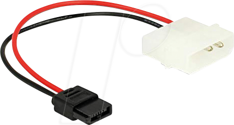 DELOCK 85638 - Stromkabel Molex 4 Pin Stecker zu Slim SATA 6 Pin Buchse 15 cm