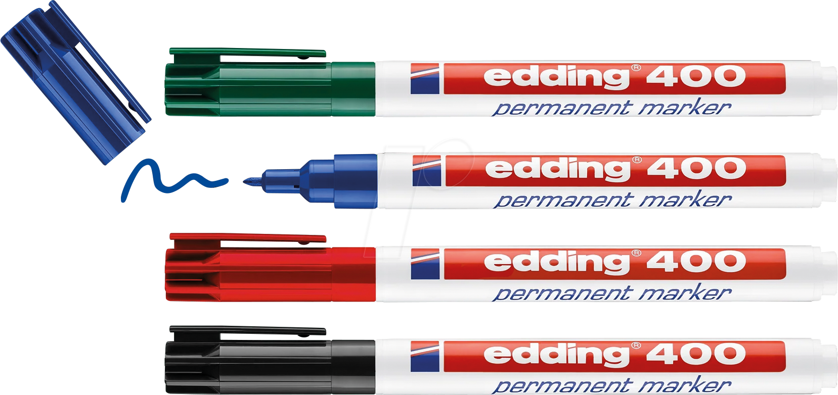 EDDING 400-4S - Permanent Marker, 4-farbig sortiert, 1,0 mm