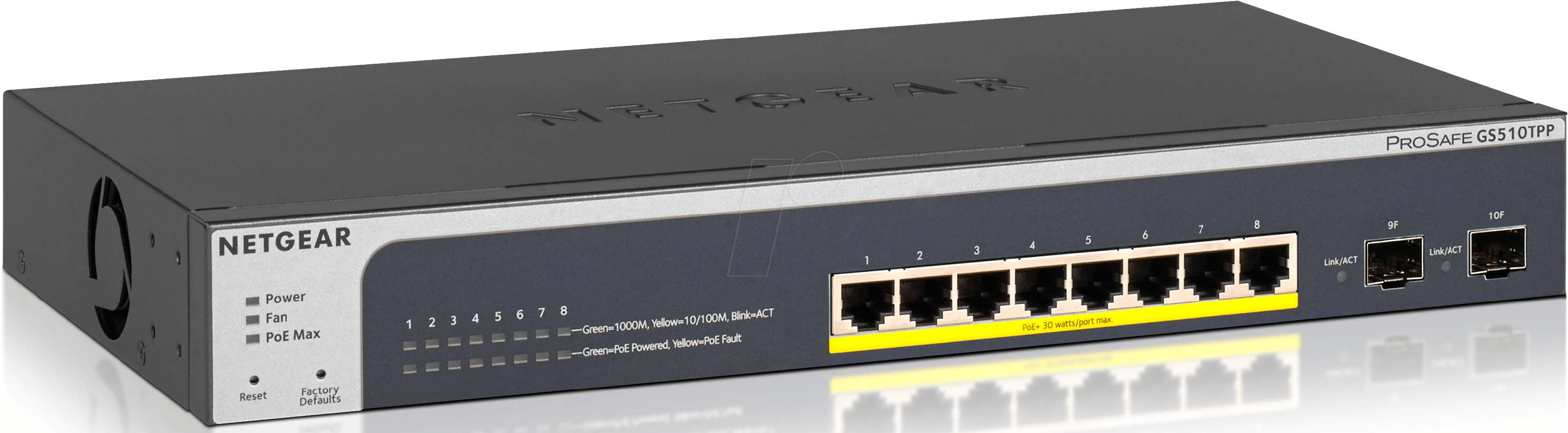 NETGEAR GS510TPP - Switch, 8-Port, Gigabit Ethernet, PoE