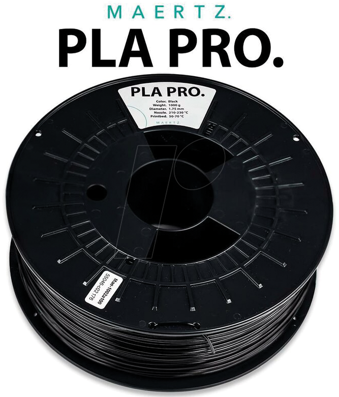 PMMA-1009-001 - Filament, PLA Pro Schwarz 1,75 mm, 1 kg